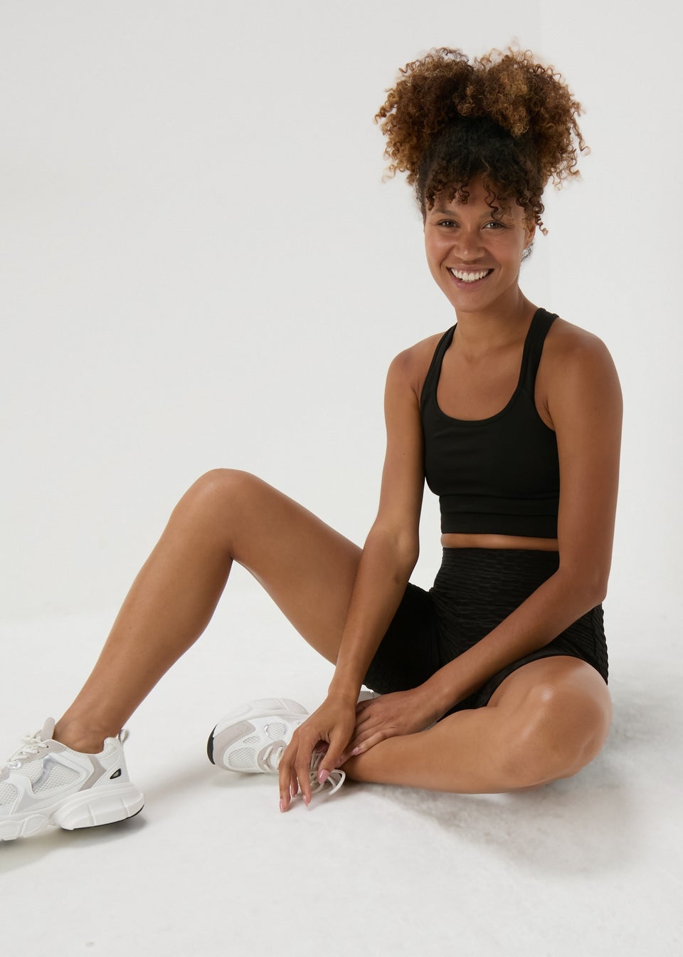 Black ruched cycling shorts new arrivals
