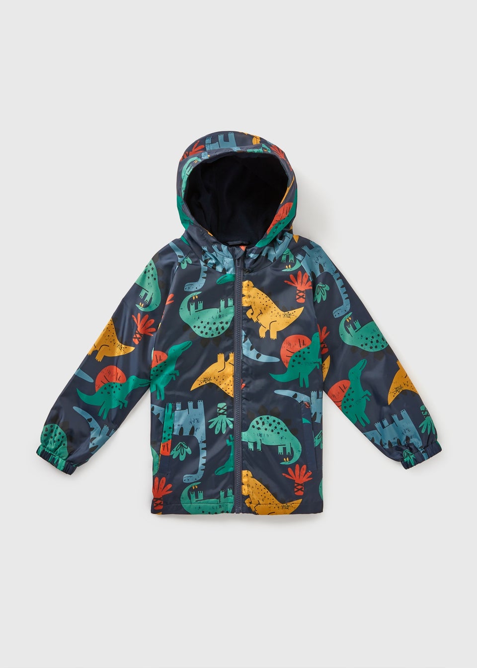 Boys Navy Dino Showerproof Raincoat 1 7yrs Matalan