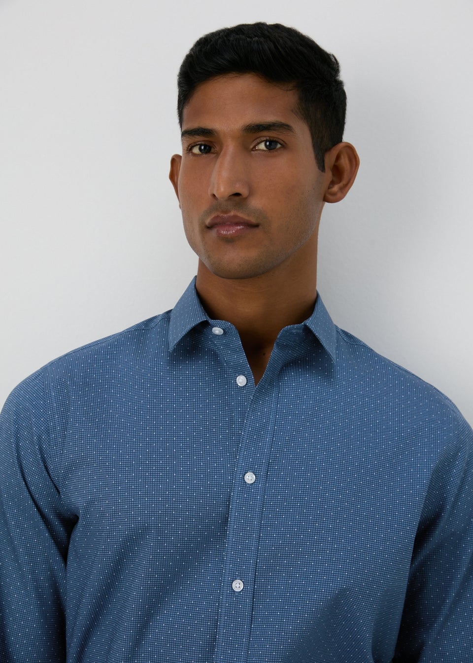 Taylor & Wright Navy Polka Dot Slim Fit Shirt
