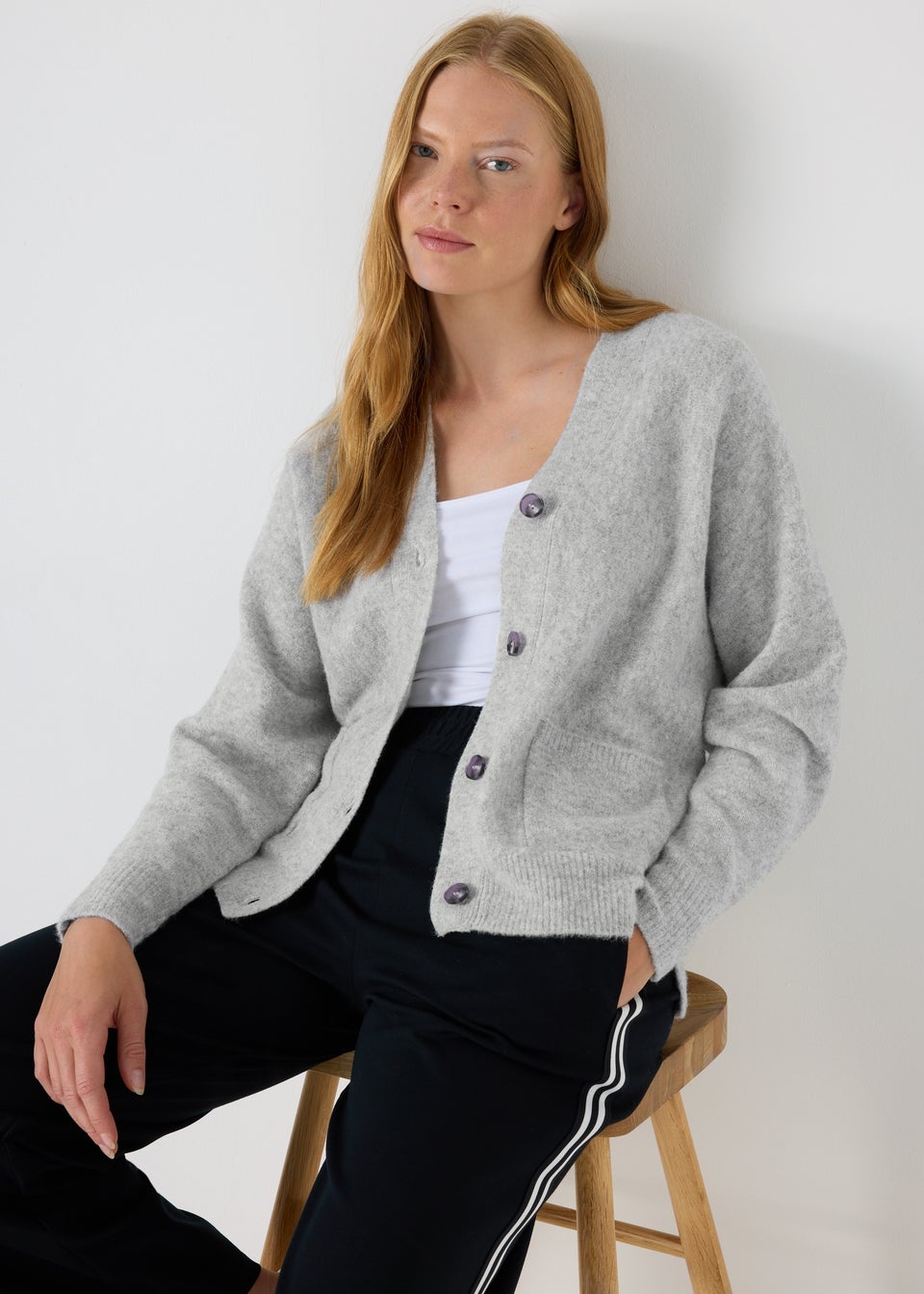 Grey boyfriend cardigan cheap