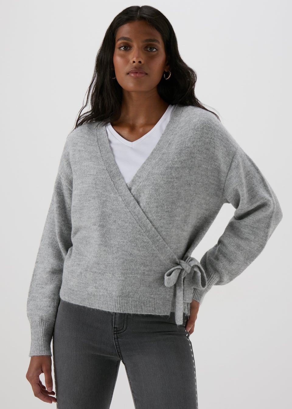 Grey Wrap Cardigan Matalan