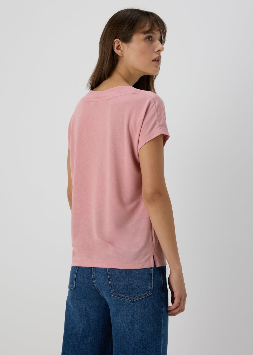Pink V Neck T-Shirt