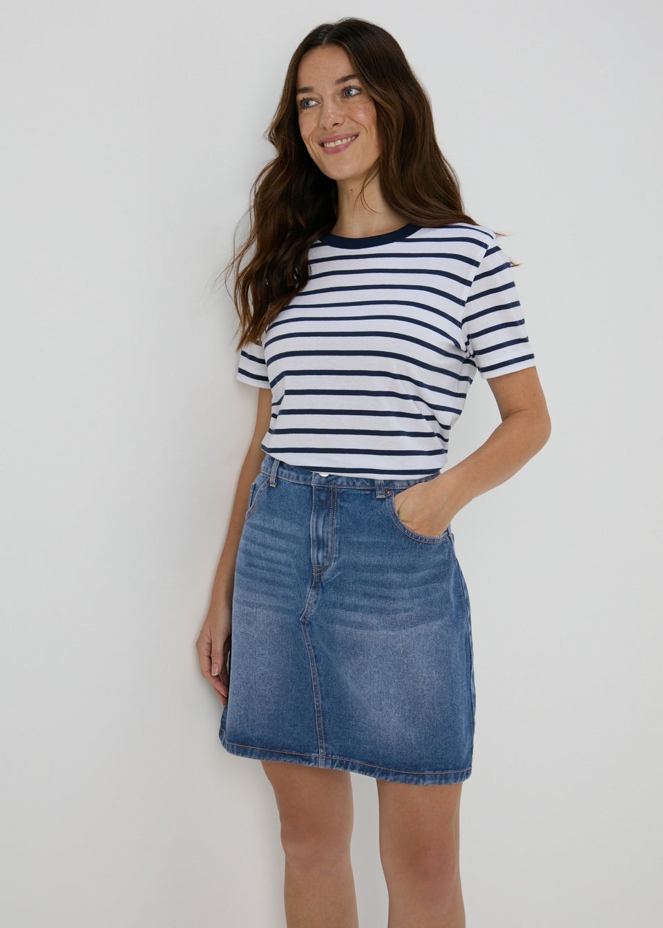 Black jean skirt urban planet online