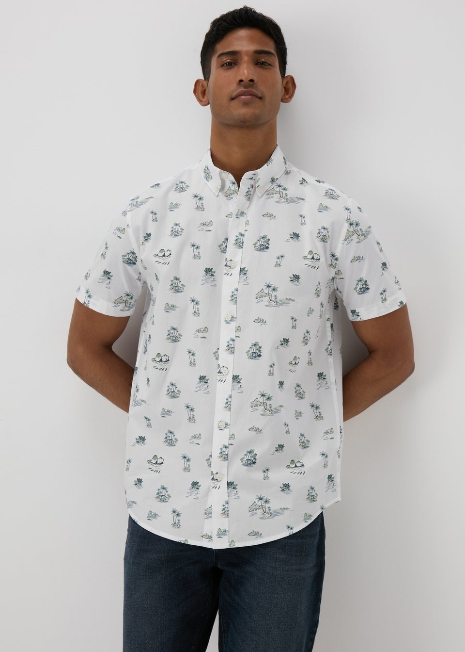 White Island Print Shirt