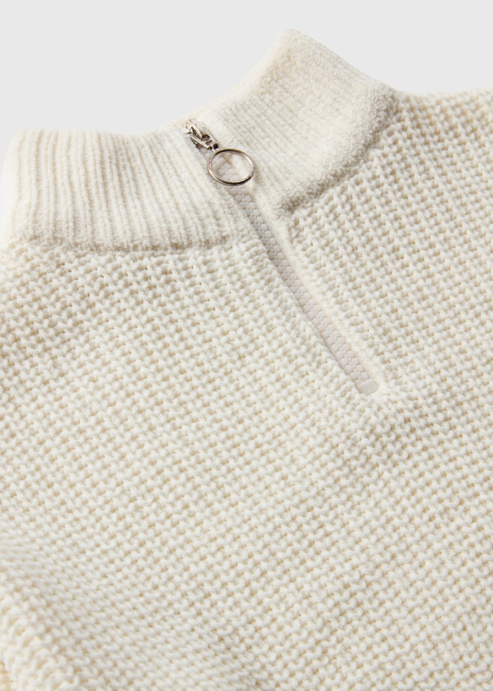 Girls Cream Half Zip Knit Jumper (7-15yrs)