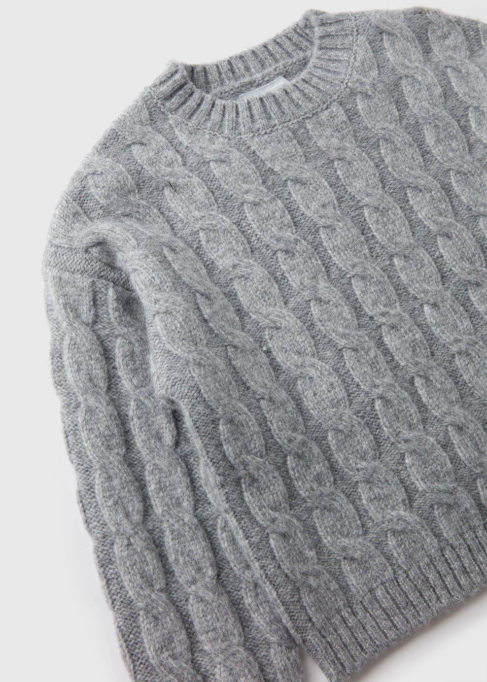 Girls Grey Cable Knit Jumper (7-15yrs)
