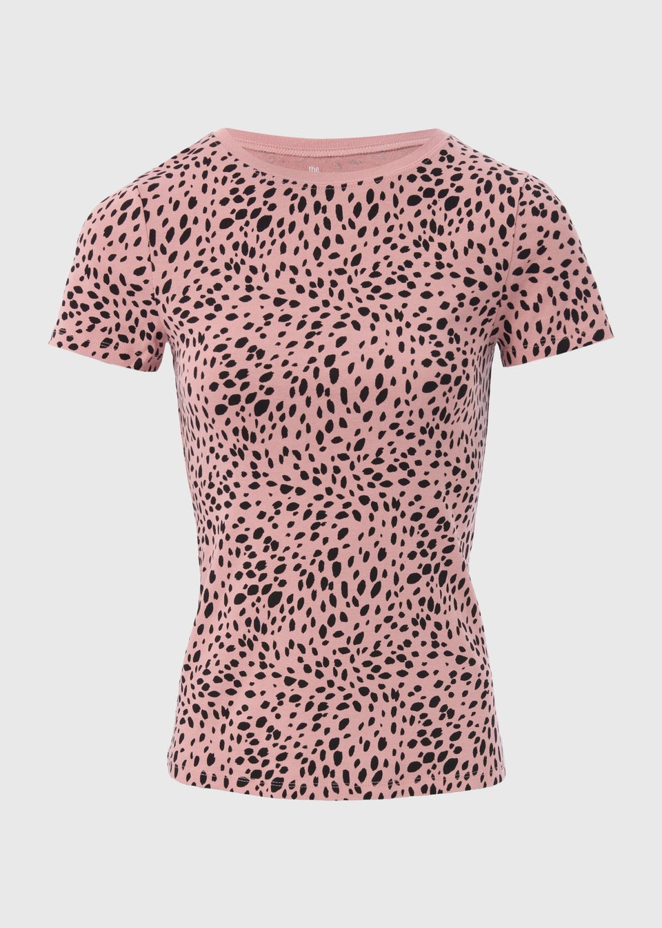 Pink Spot Print Fitted T-Shirt