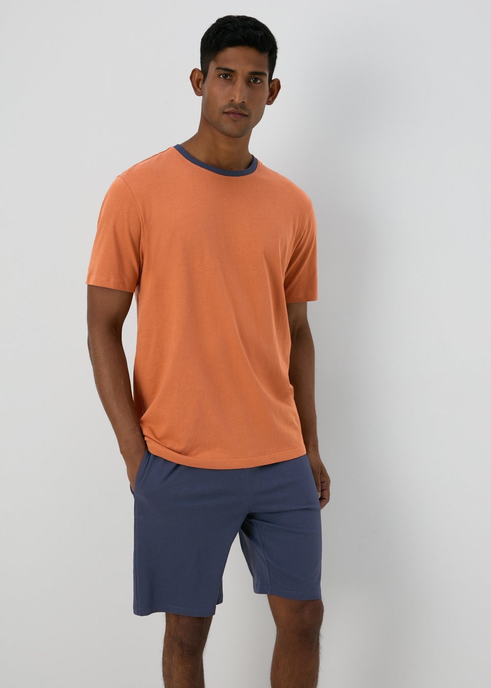 Orange Top Shorts Pyjama Set Matalan