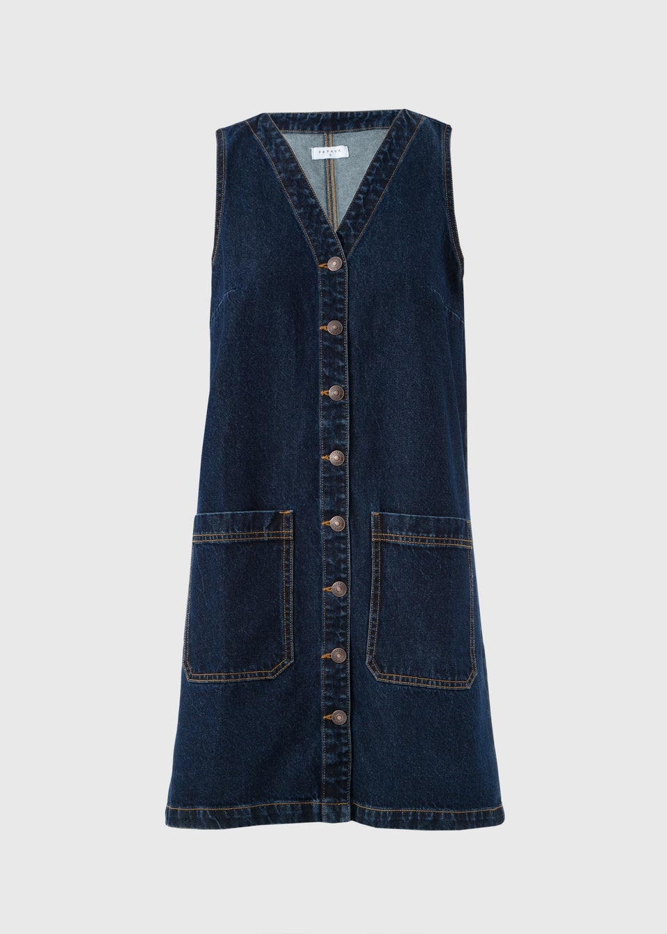 Mid Wash Denim Pinafore Dress Matalan