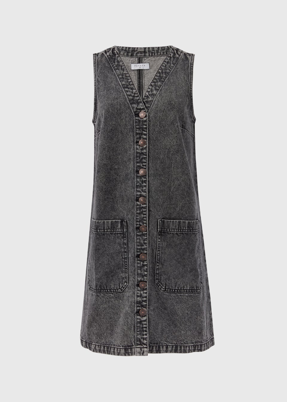 Grey Denim Pinafore Dress Matalan