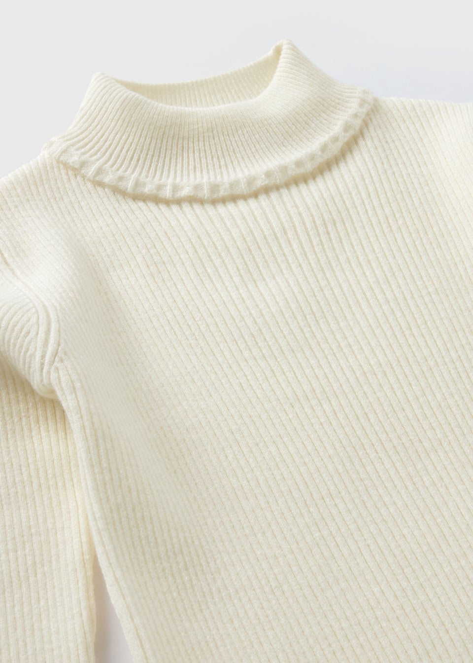 Girls Cream Ribbed Roll Neck Jumpr 1 7yrs Matalan