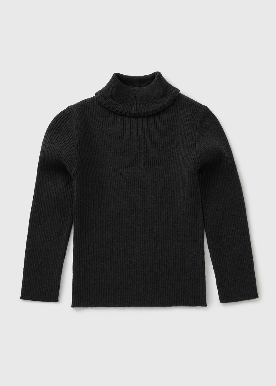 Girls Black Knit Roll Neck Jumper 1 7yrs Matalan