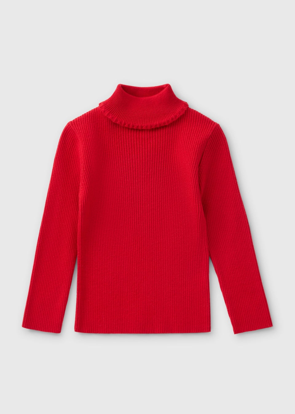 Girls Red Roll Neck Knitted Top (1-7yrs)