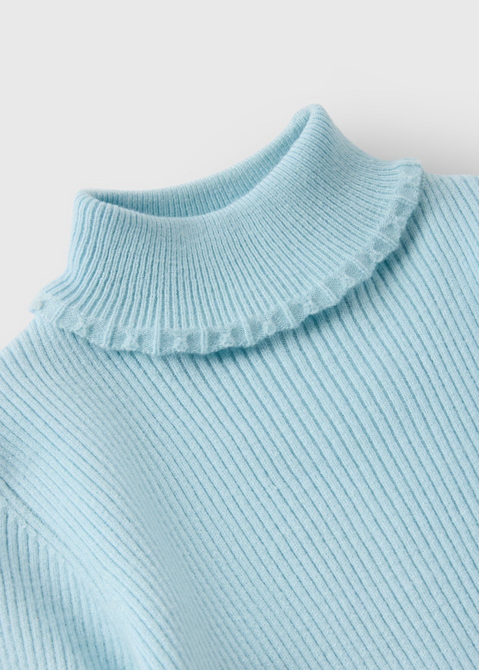 Girls Blue Roll Neck Knitted Top (1-7yrs)