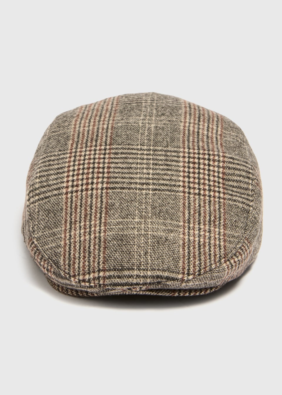 Grey Check Flat Cap