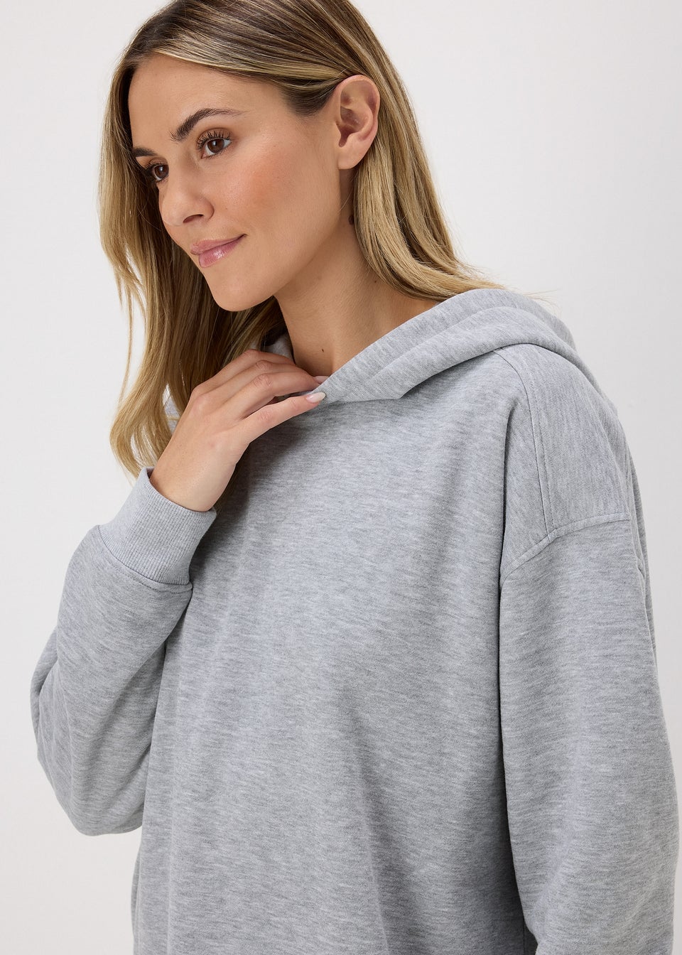 Grey Longline Hoodie Matalan