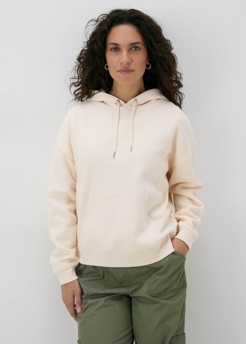 Papaya Cream Basic Hoodie Matalan