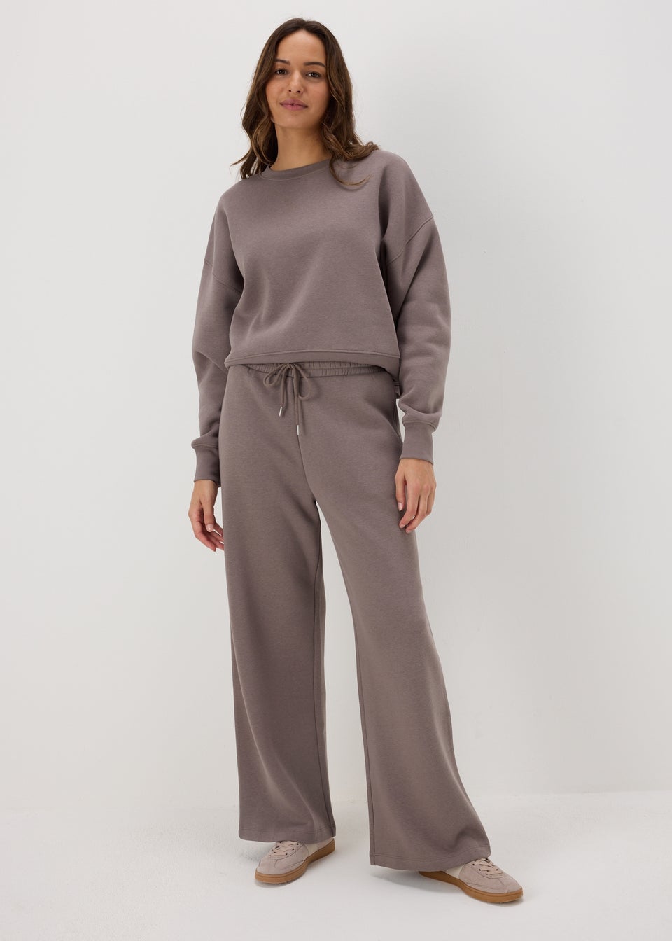 Brown Wide Leg Jogging Bottoms Matalan