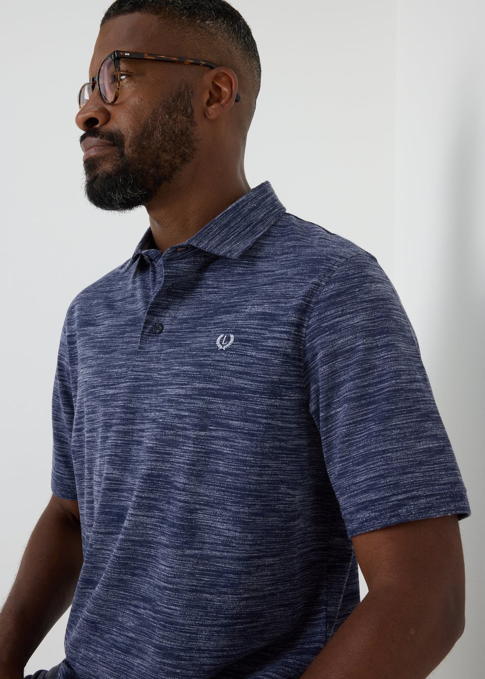 Lincoln Navy Space Dye Polo Shirt