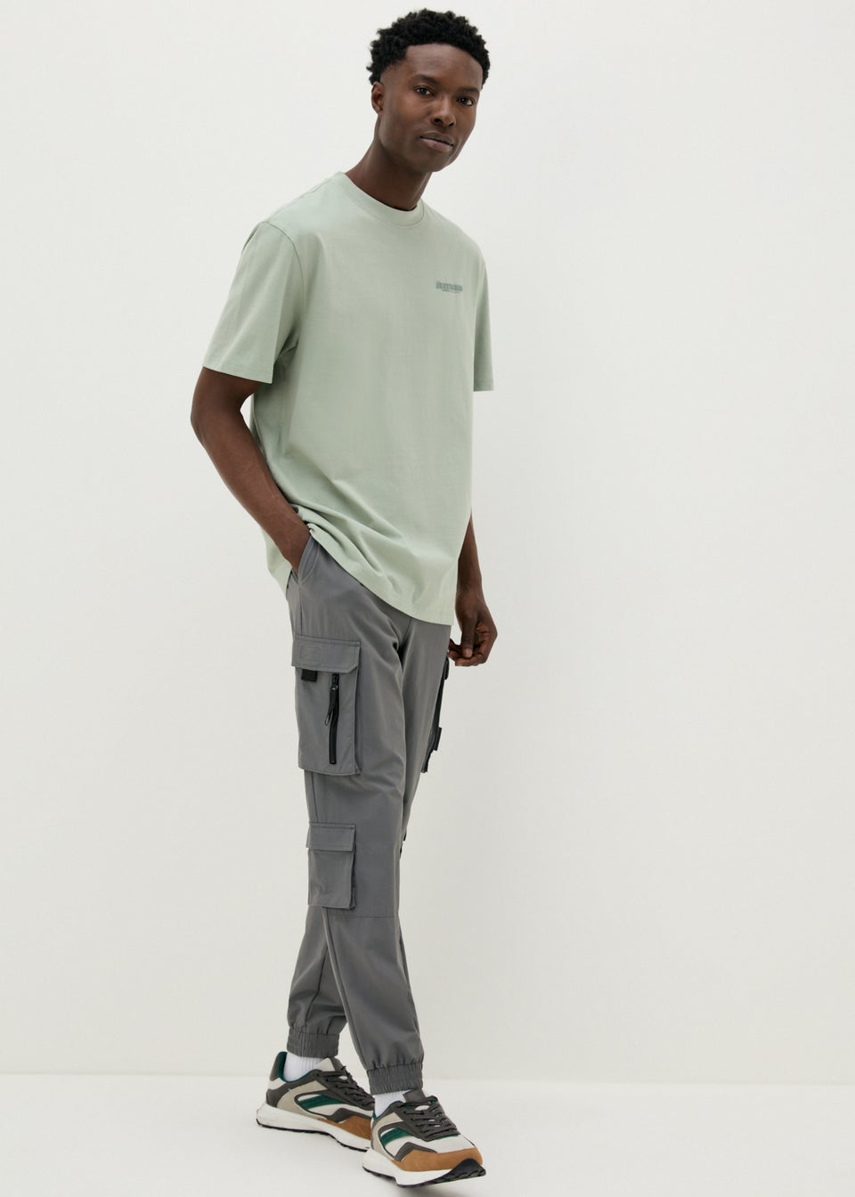 US Atheltic Grey Lighweight Cargo Jogging Bottoms