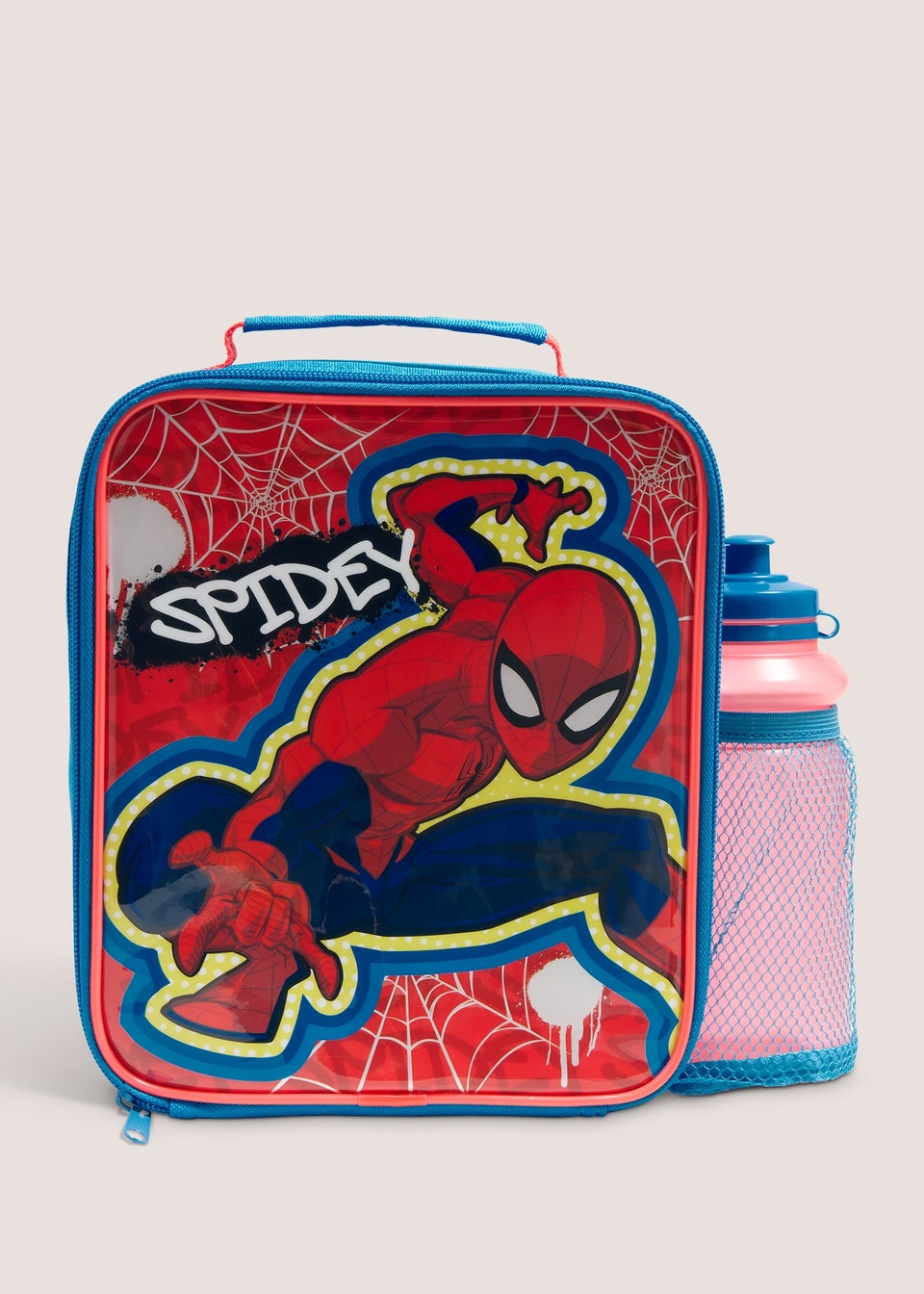 Marvel Spiderman Red Lunch Bag Bottle Matalan