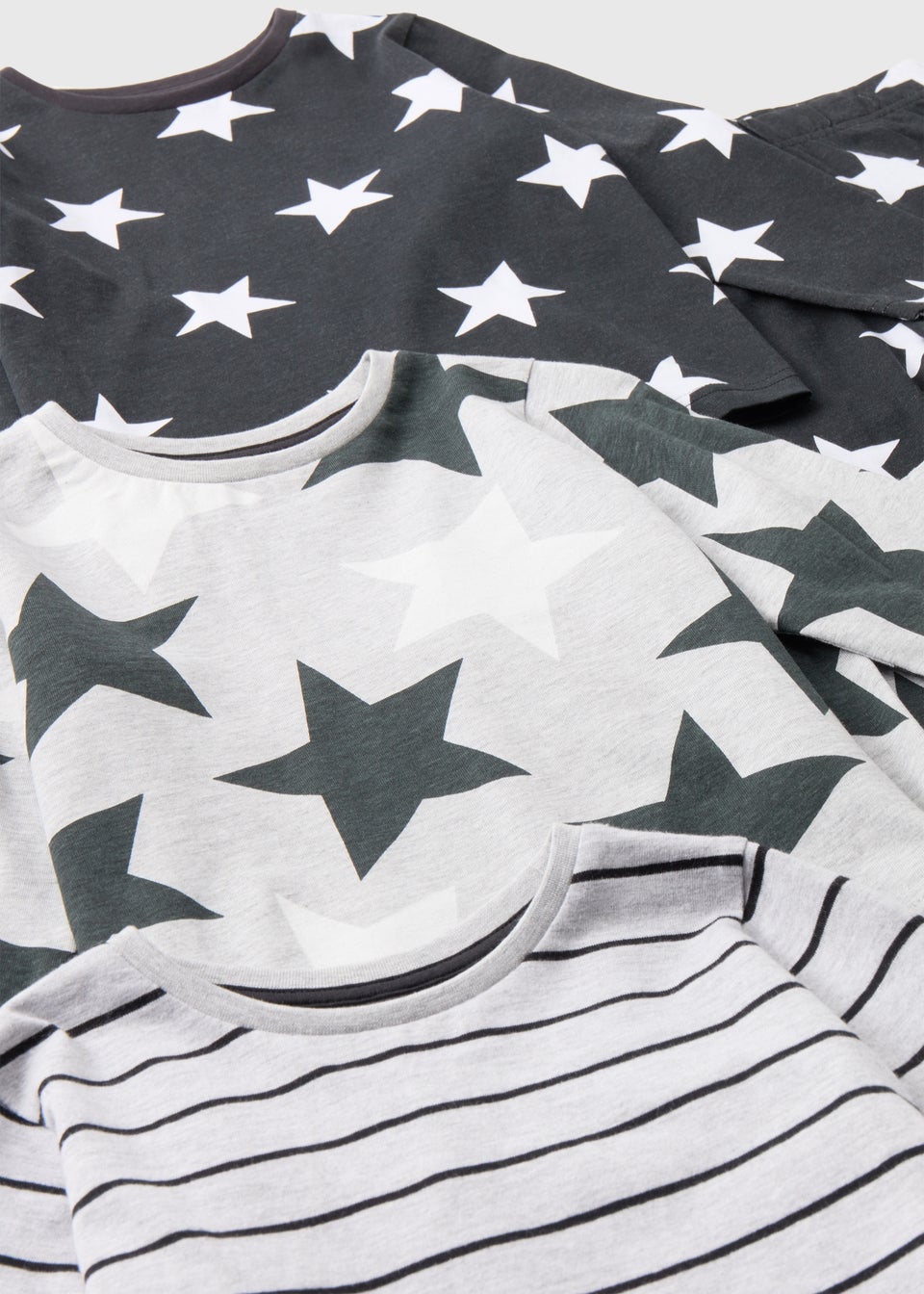 Boys 3 Pack Black Star Print Pyjama Sets (1-7yrs)
