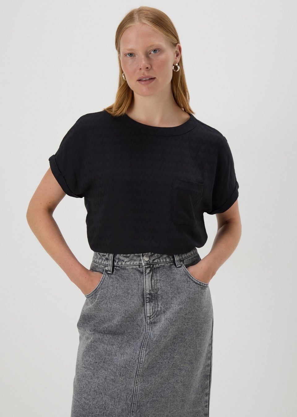 Black Textured Box T-Shirt