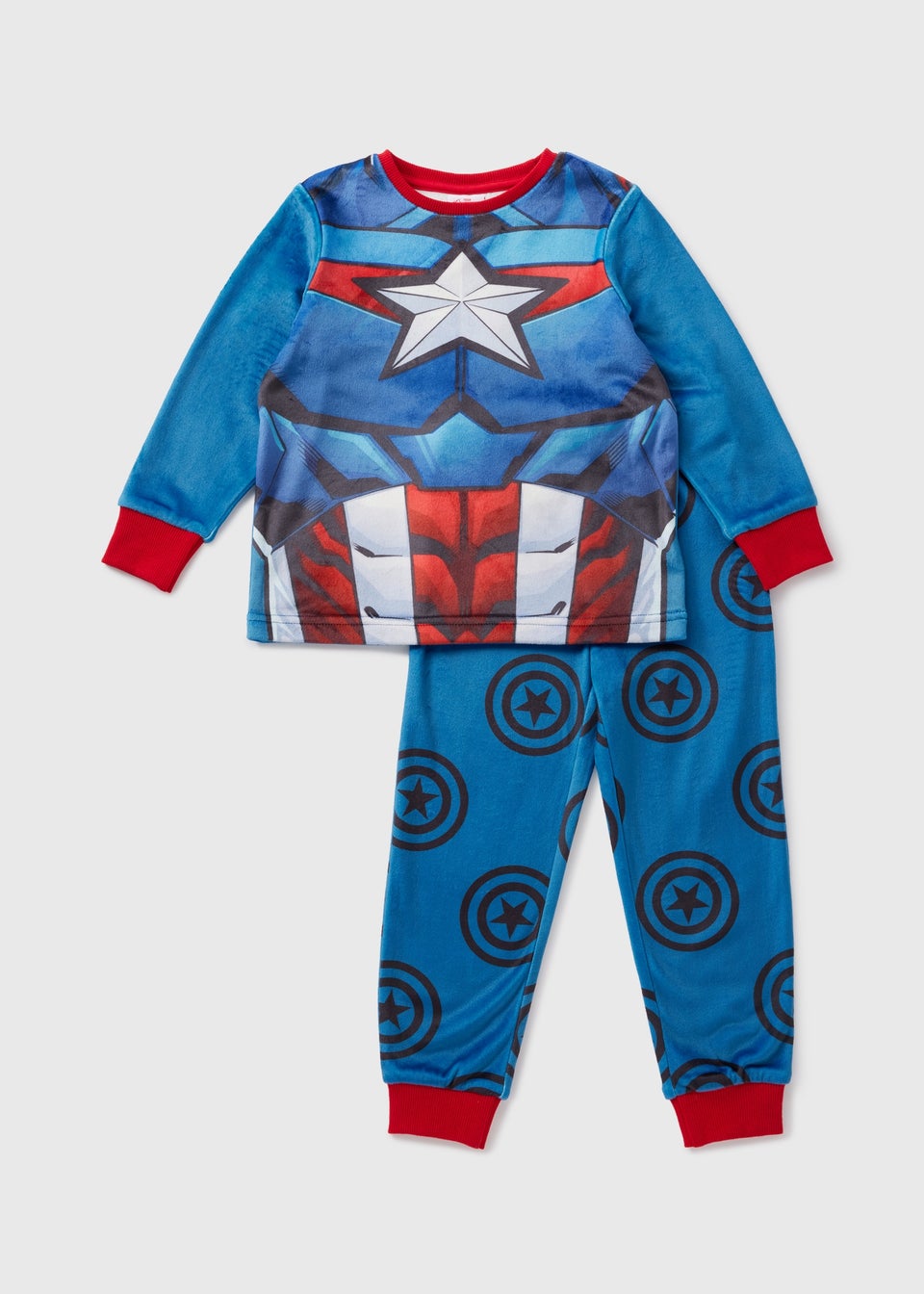 Marvel Kids Blue Captain America Pyjama Set 3 9yrs Matalan