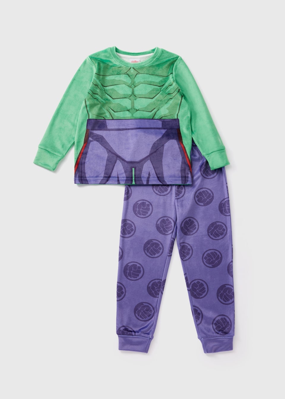 Marvel Boys Green Hulk Fleece Pyjama Set 3 9yrs Matalan