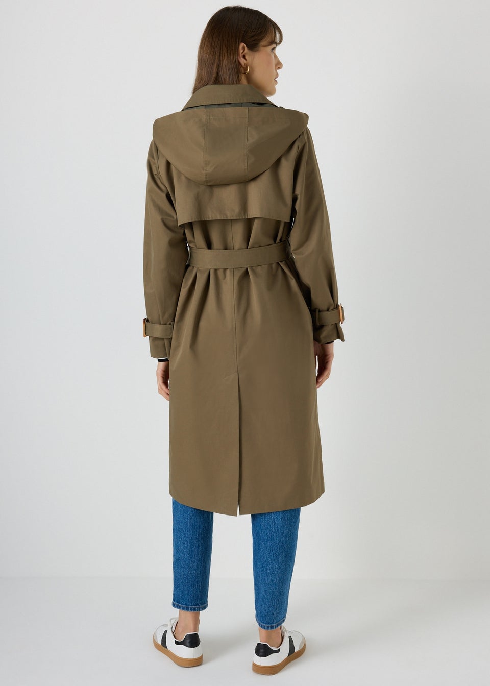 Et Vous Khaki Hooded Trench Coat Matalan