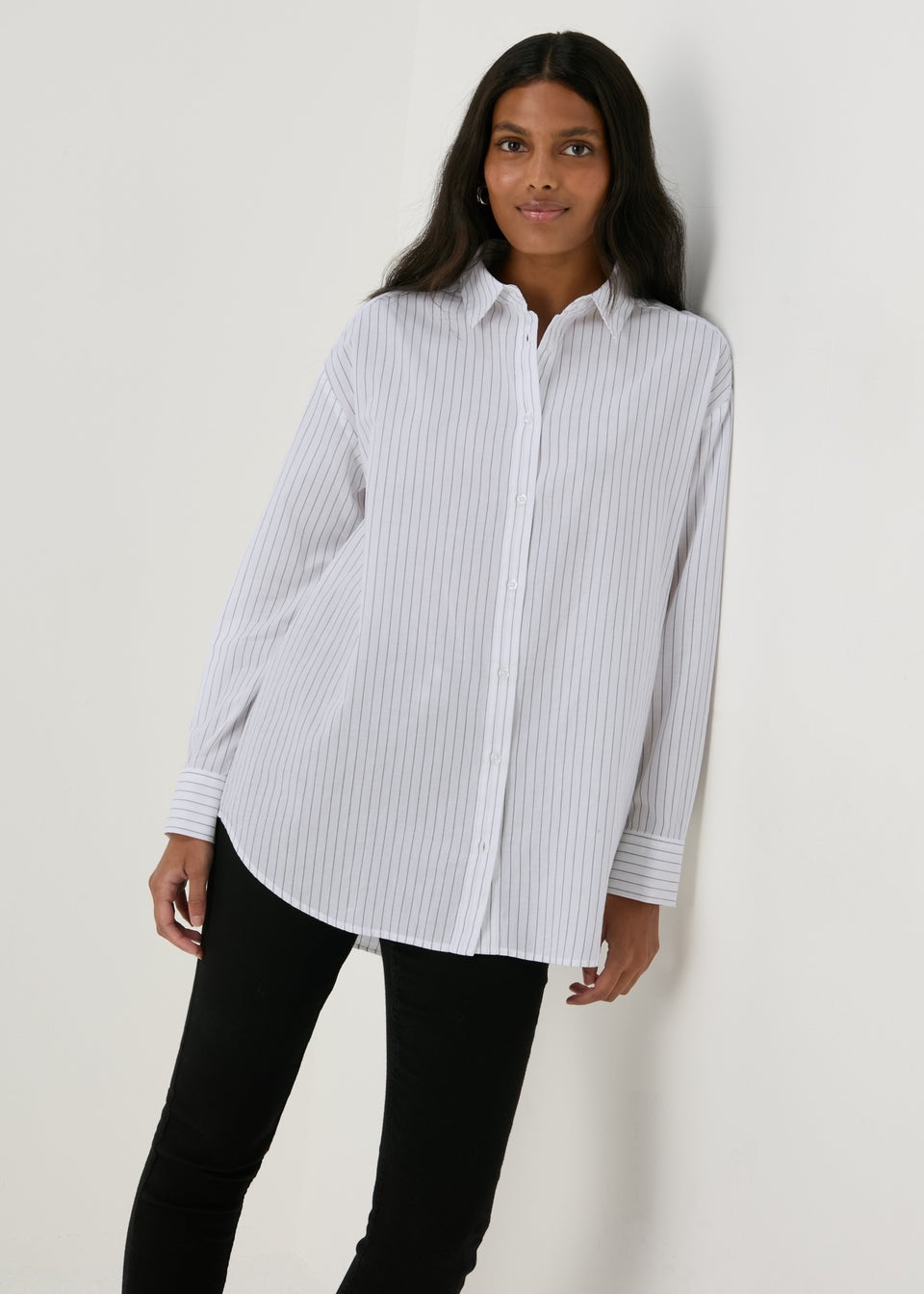 Black and white striped shirt for women best sale