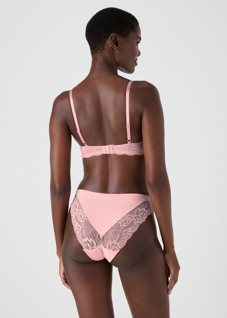 2 Pack Pink & Cream Lace Balcony Bras