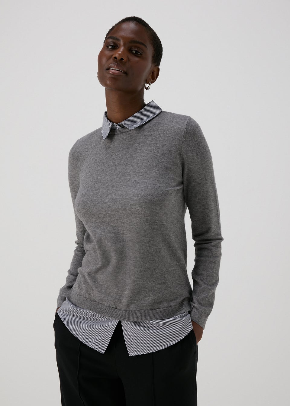 Et Vous Grey Jumper Shirt Matalan