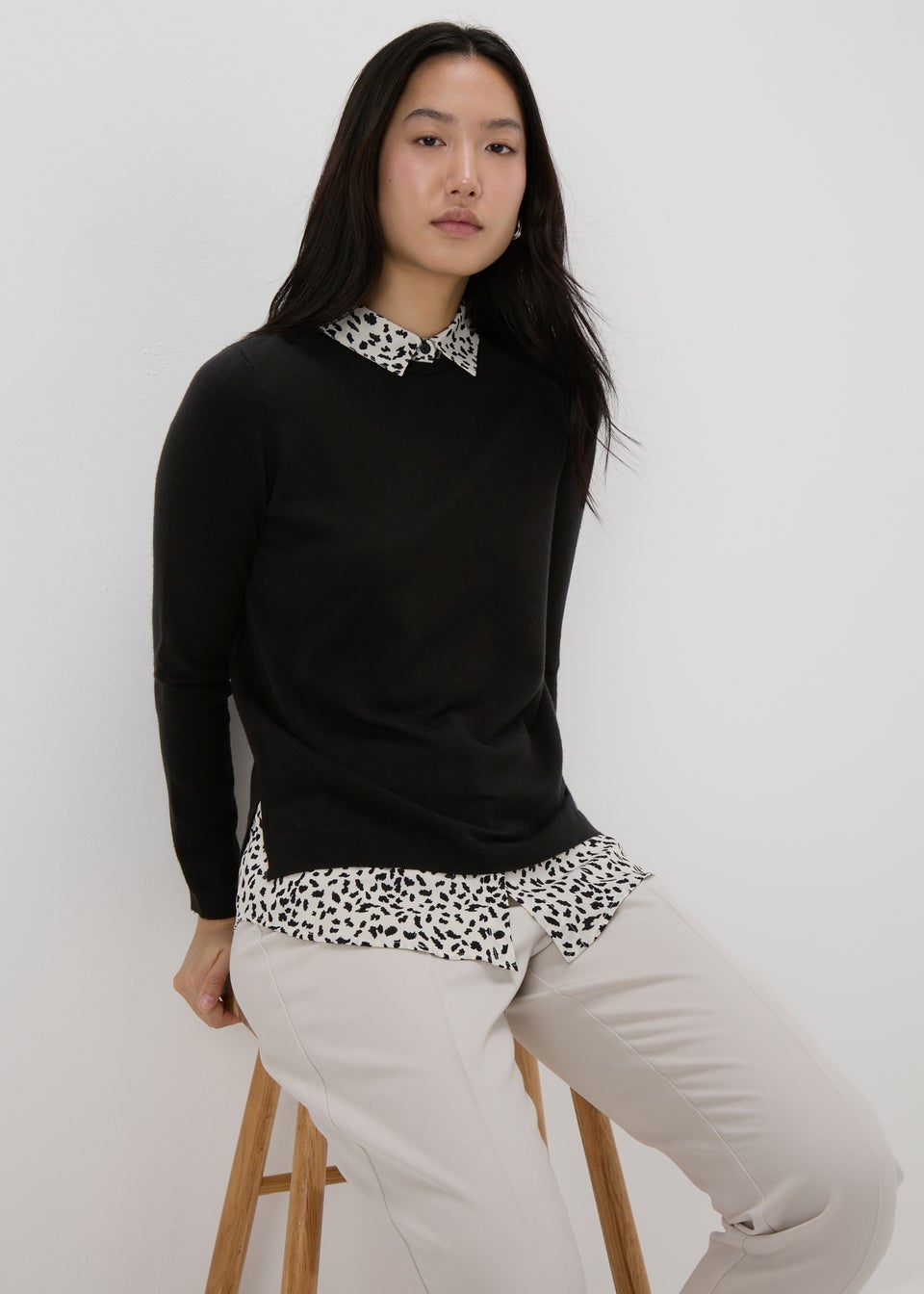 Et Vous Black Jumper Shirt Matalan