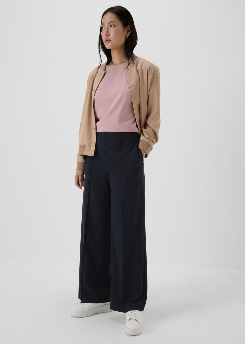 Et Vous Navy Wide Leg Trousers