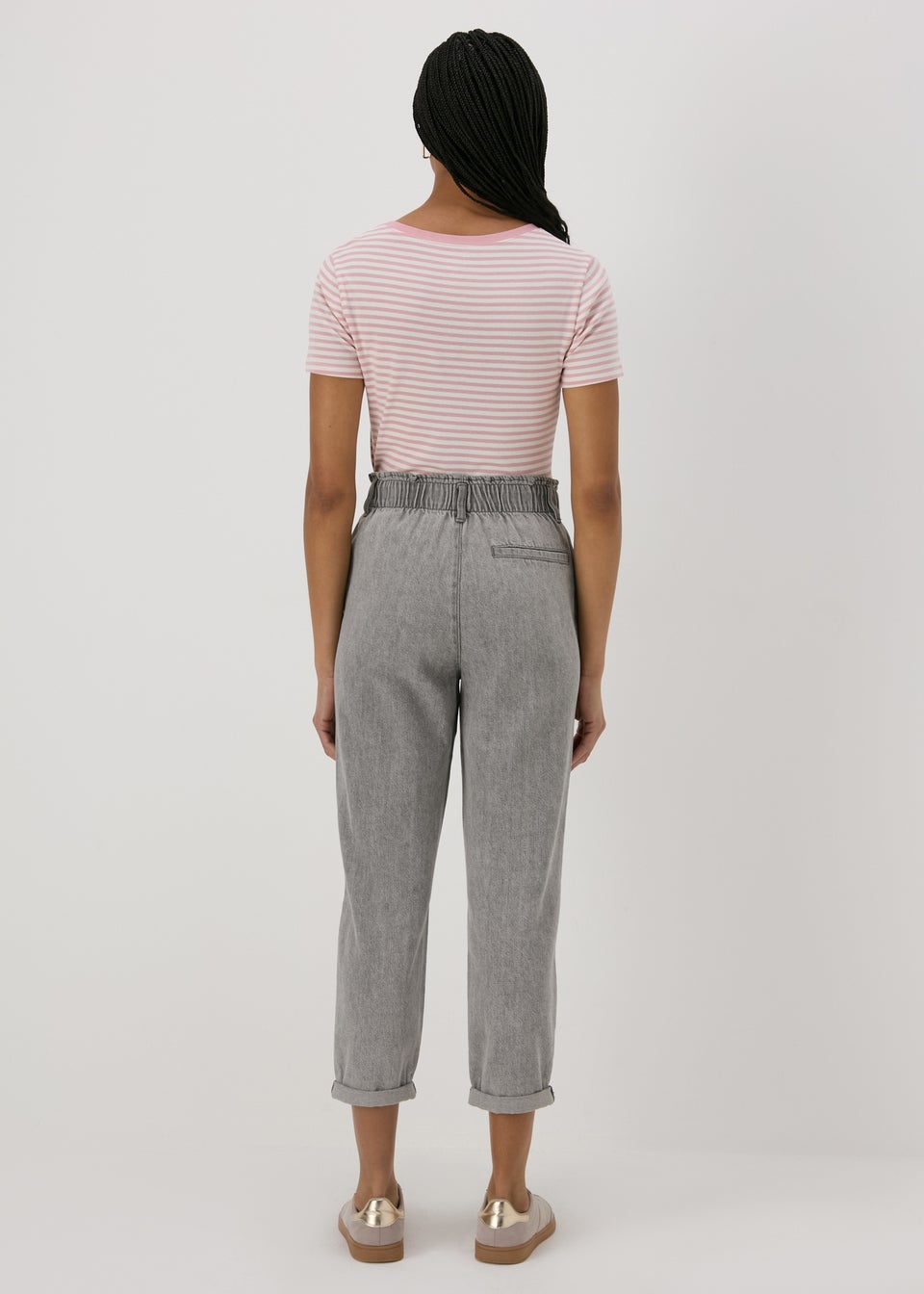Grey Paperbag Jeans