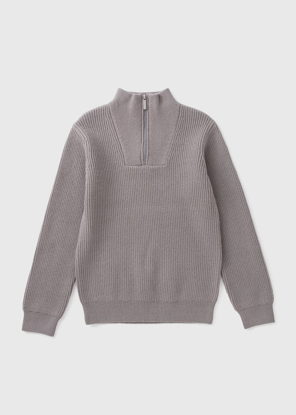 Boys Charcoal Knitted Half Zip 7 15yrs Matalan