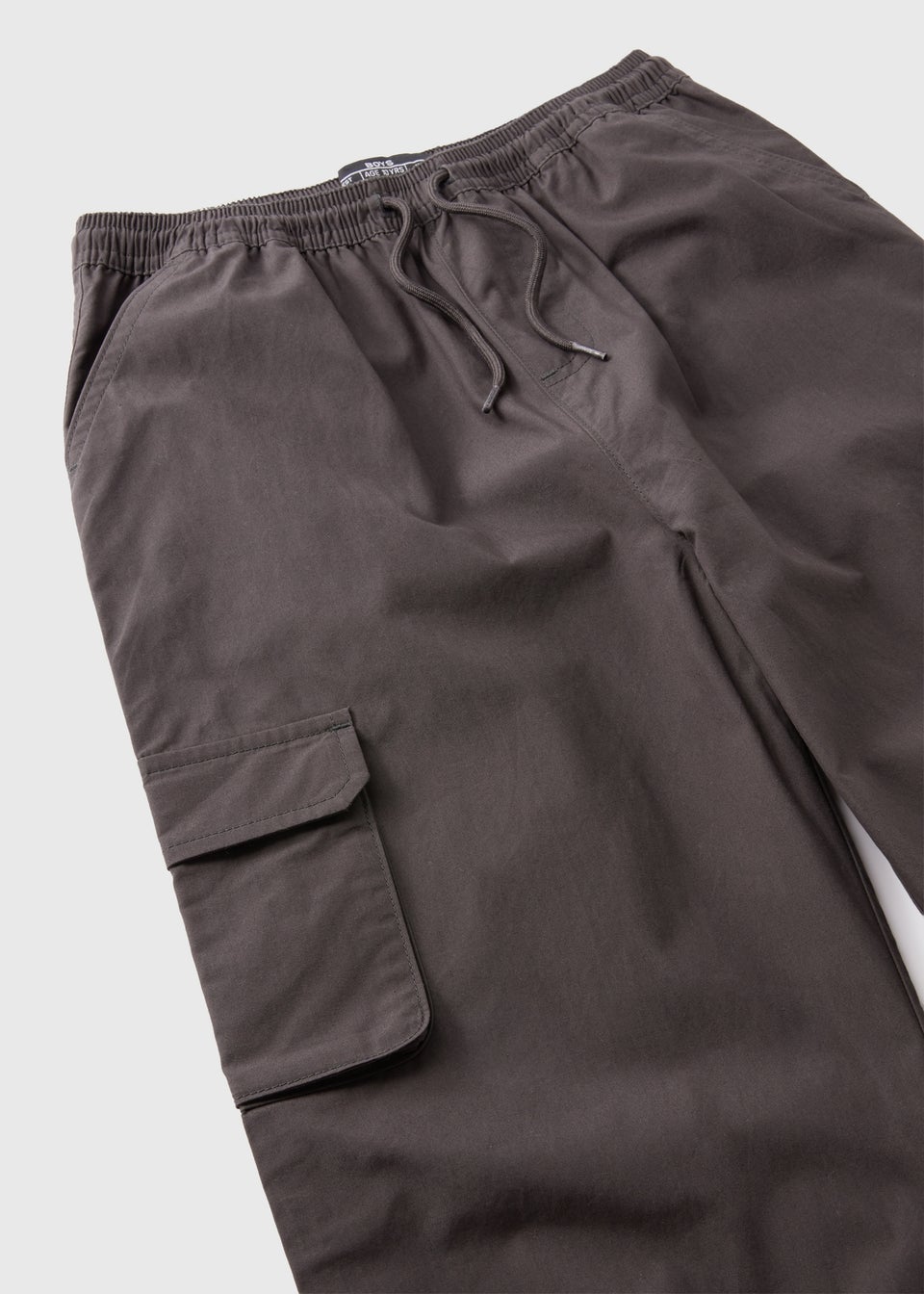 Boys Grey Poplin Cargo Trousers (7-15yrs)