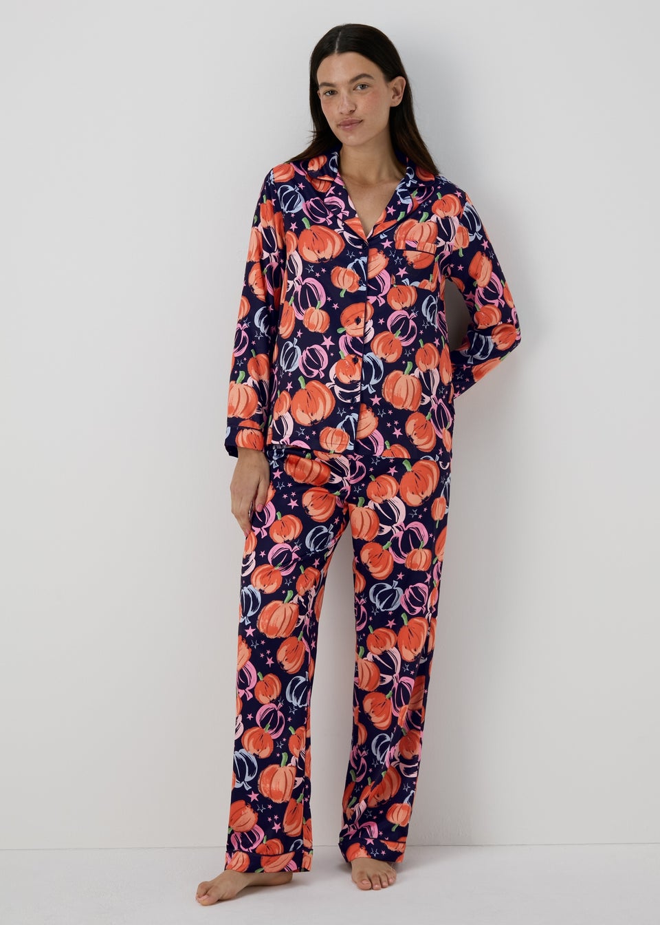 Navy Pumpkin Pyjamas Matalan