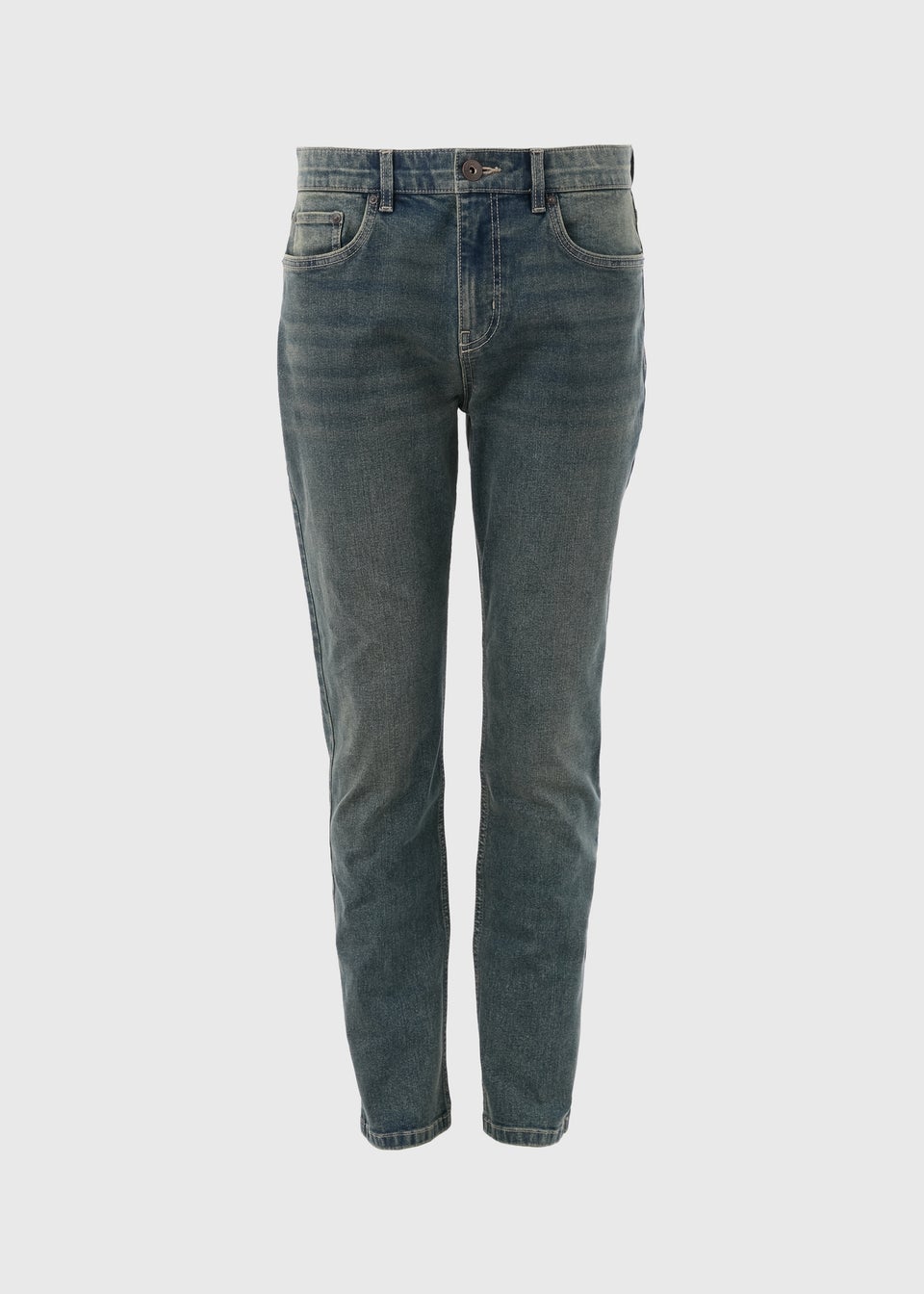 Grey Blue Denim Slim Fit Jeans