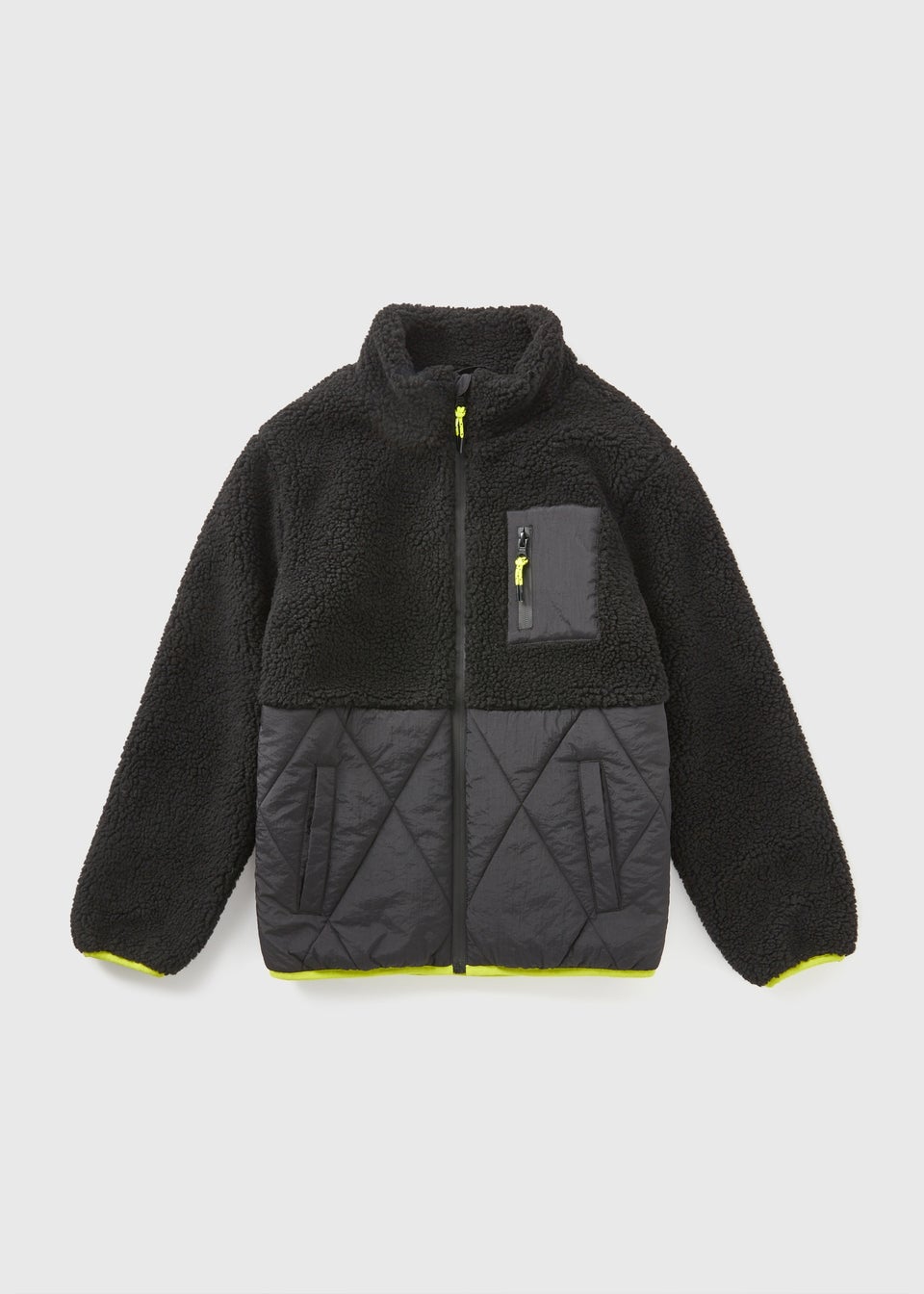 Boys Black Fleece Jacket 7 15yrs