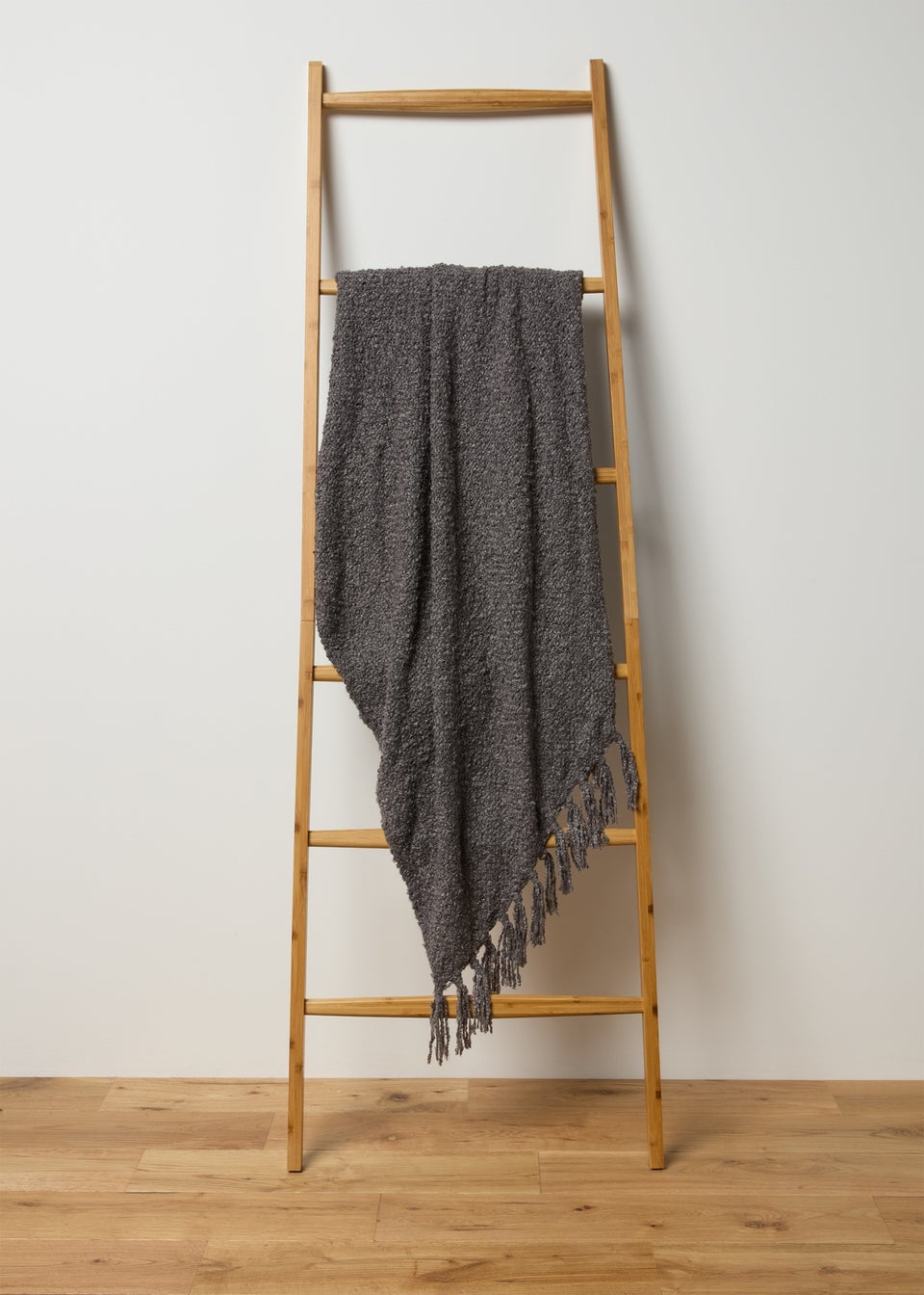 Grey Boucle Throw