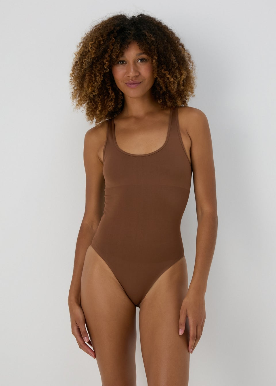 Brown Seamless Shapewear Bodysuit