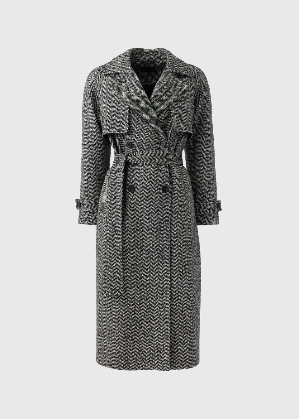Black white trench coat clearance