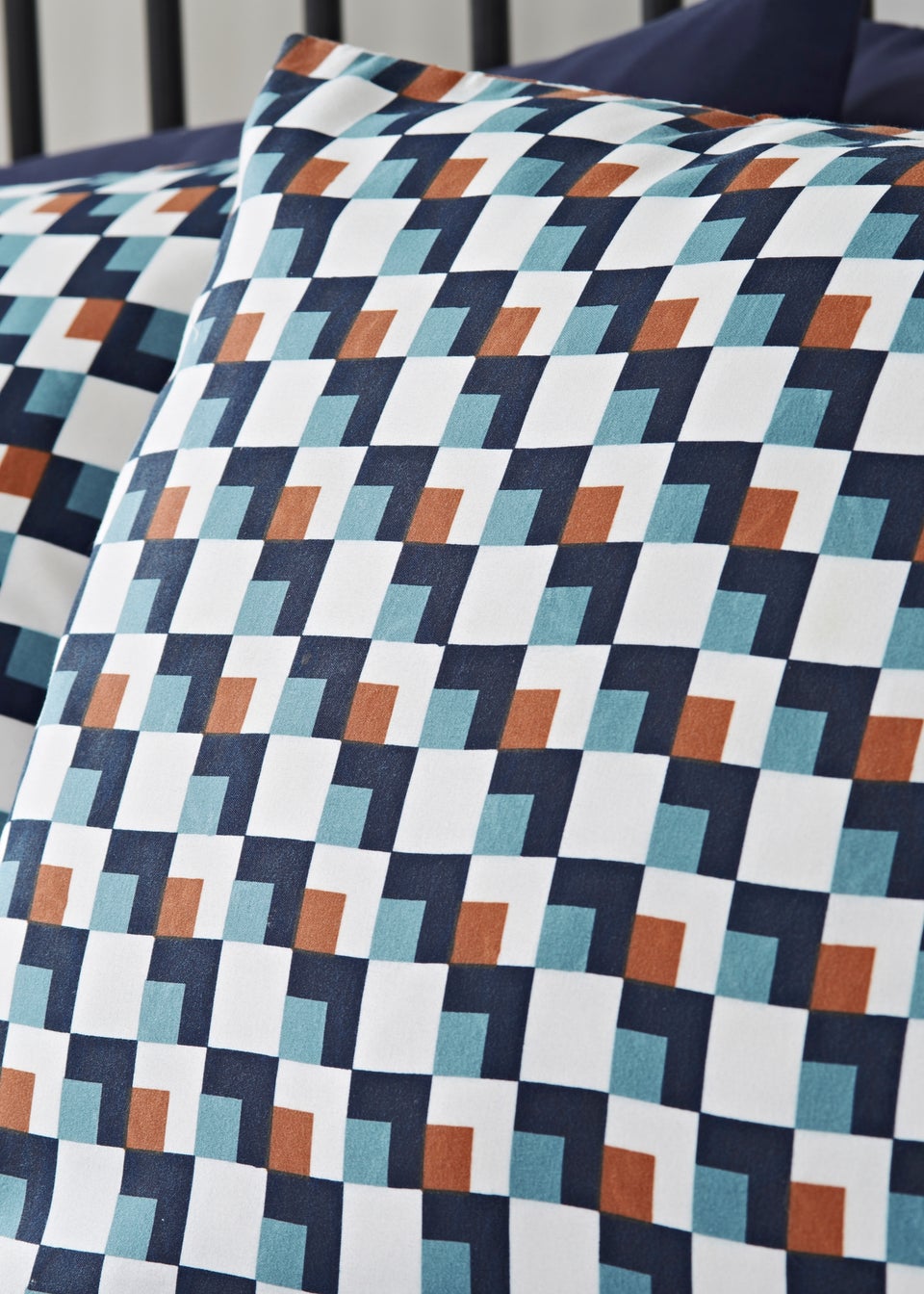 Navy Geometric Duvet Set