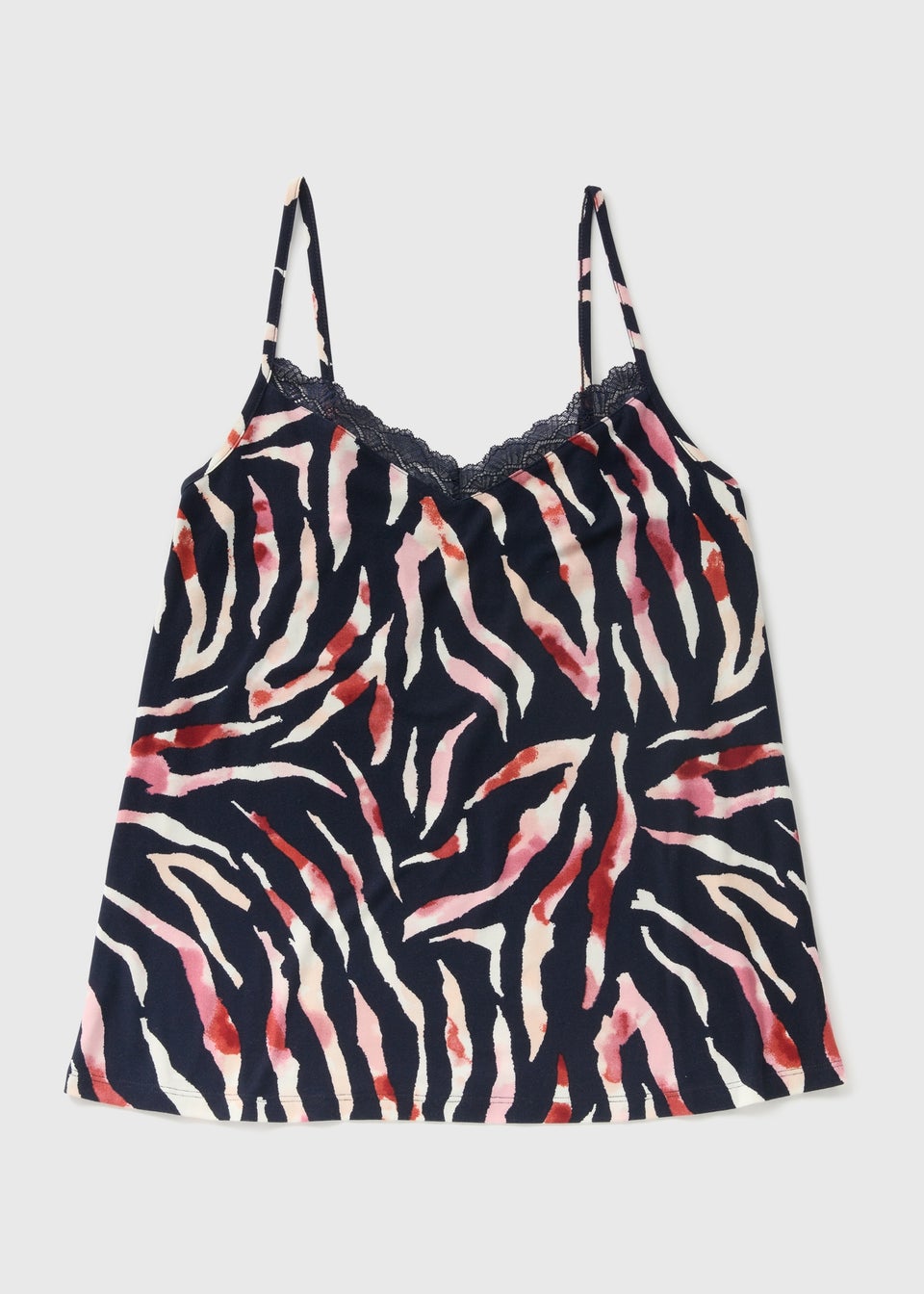 Navy Animal Print Cami Pyjama Top