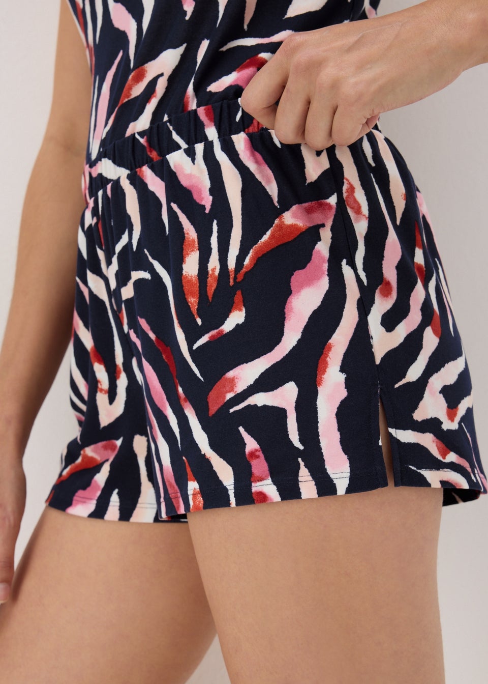 Navy Animal Print Pyjama Shorts