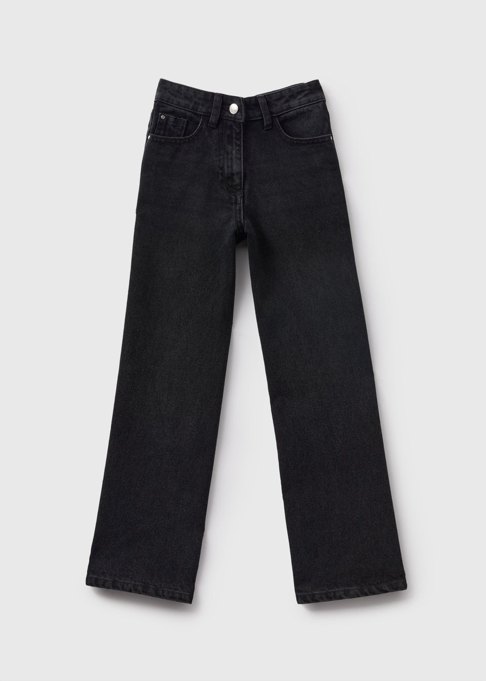 Girls Black Wide Leg Jeans (7-15yrs)