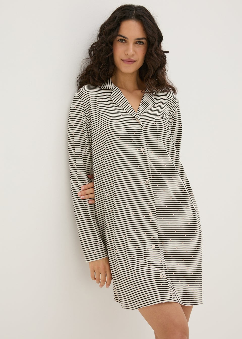 Grey Stripe Shirt Nightie