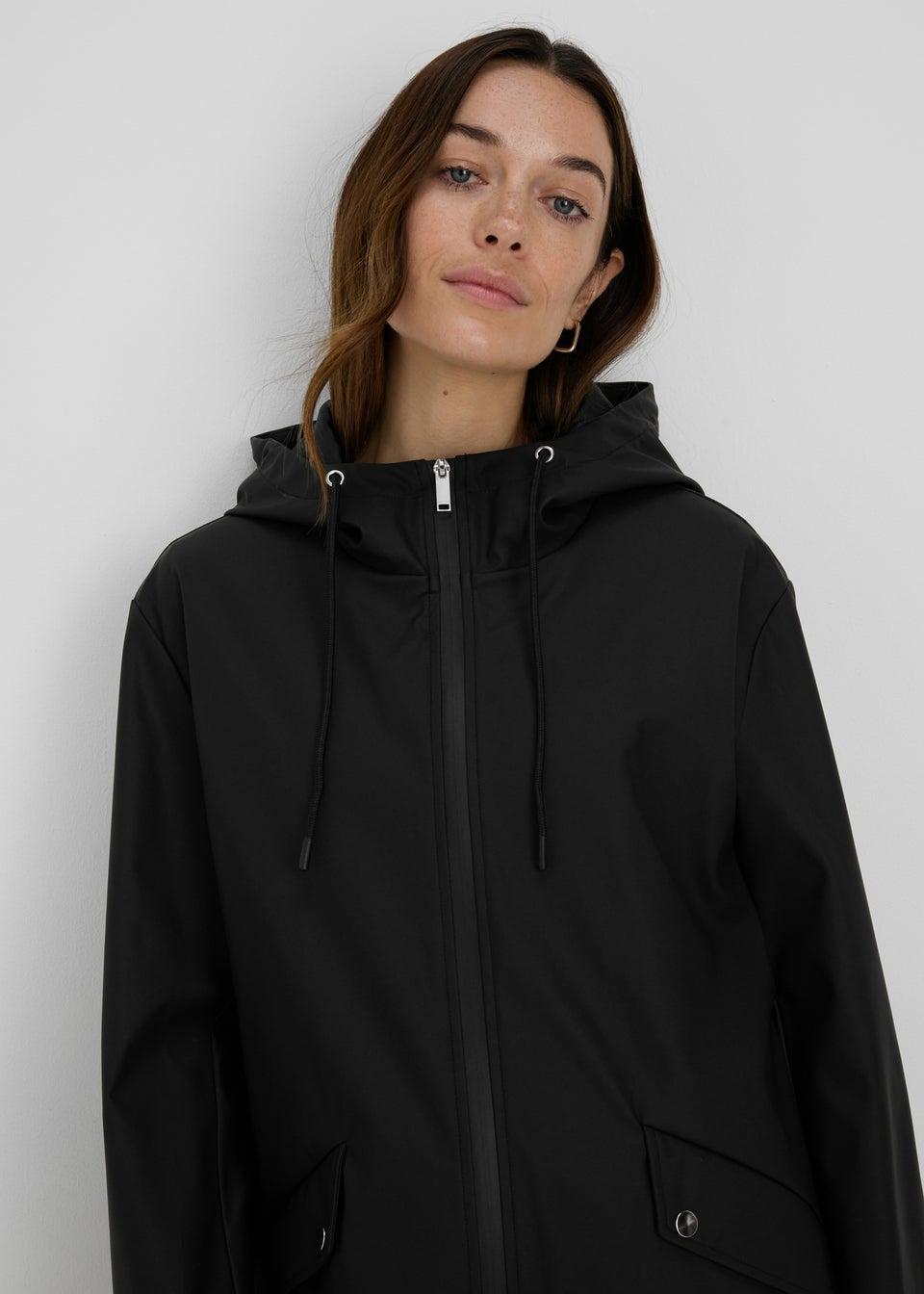 Black Rubberised Mac Jacket Matalan